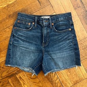 Madewell High-Rise Denim Shorts Distressed Medium Wash 24 Glenoaks Wash